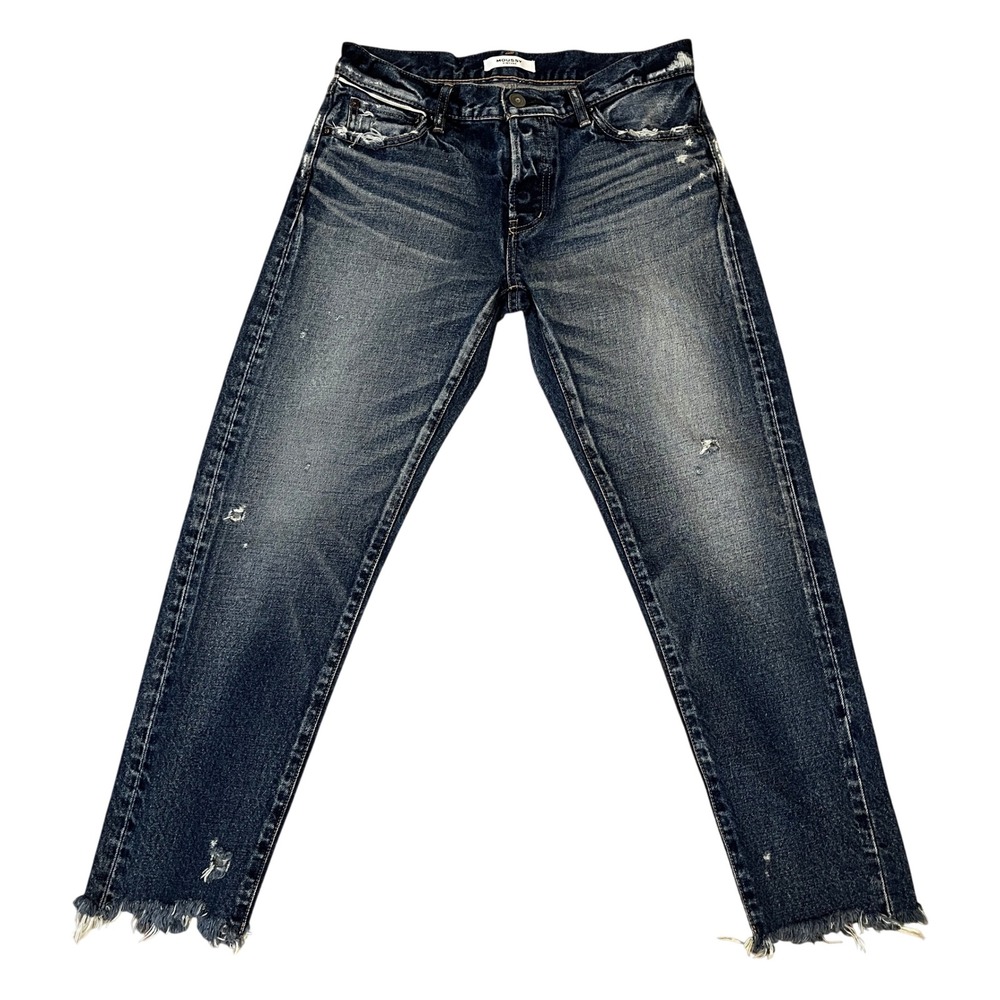 NWOT Moussy Vintage Kelley Tapered Distressed Ankle Jeans 26 Mid Rise Dark Wash